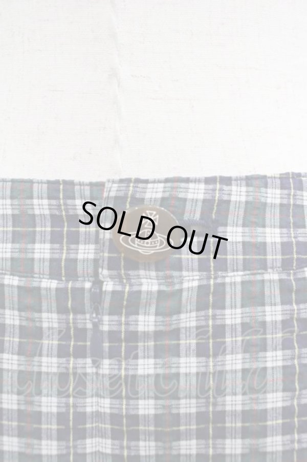 画像3: ヴィヴィアンウエストウッド 中古 / チェックミニタイトスカート 2 黒チェック  I-25-06-25-034-sk-HD-ZI (3)