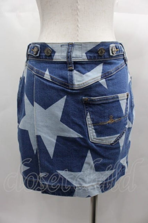 画像2: ANGLOMANIA 中古 / スターデニムスカート  青デニム  I-25-06-25-035-sk-HD-ZI (2)
