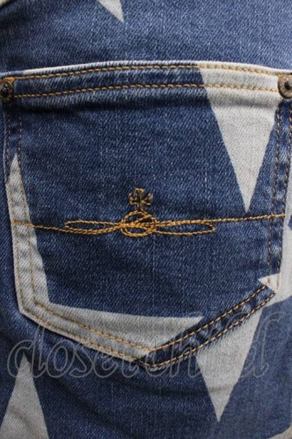 画像3: ANGLOMANIA 中古 / スターデニムスカート  青デニム  I-25-06-25-035-sk-HD-ZI (3)