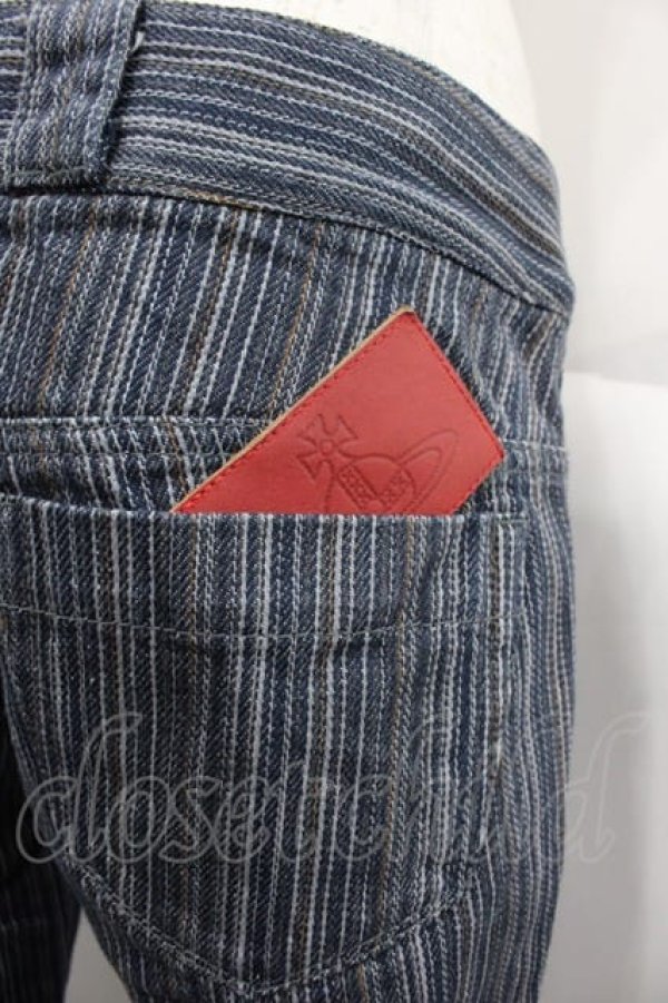 画像3: ヴィヴィアンウエストウッド 中古 / ストライプパンツ 3 青  I-25-06-25-037-pa-HD-ZI (3)