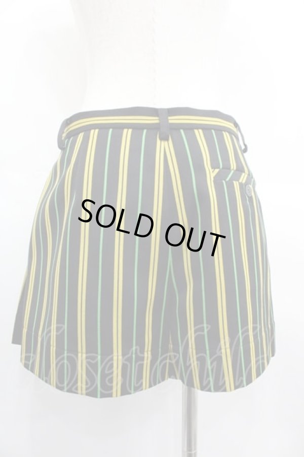 画像2: ヴィヴィアンウエストウッド 中古 / ストライプパンツ 38 黒Ｘ黄色Ｘ緑  I-25-06-25-040-pa-HD-ZI (2)