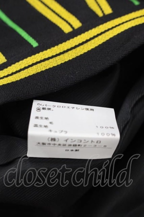 画像4: ヴィヴィアンウエストウッド 中古 / ストライプパンツ 38 黒Ｘ黄色Ｘ緑  I-25-06-25-040-pa-HD-ZI (4)