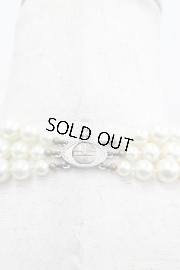 画像4: ヴィヴィアンウエストウッド 中古 / ACC bass relief peal choker  シルバーＸ白  I-25-06-25-041-ac-HD-ZI (4)