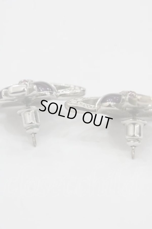 画像2: ヴィヴィアンウエストウッド 中古 / diamante heart stud pierce  パープル  I-25-06-25-046-ac-HD-ZI (2)