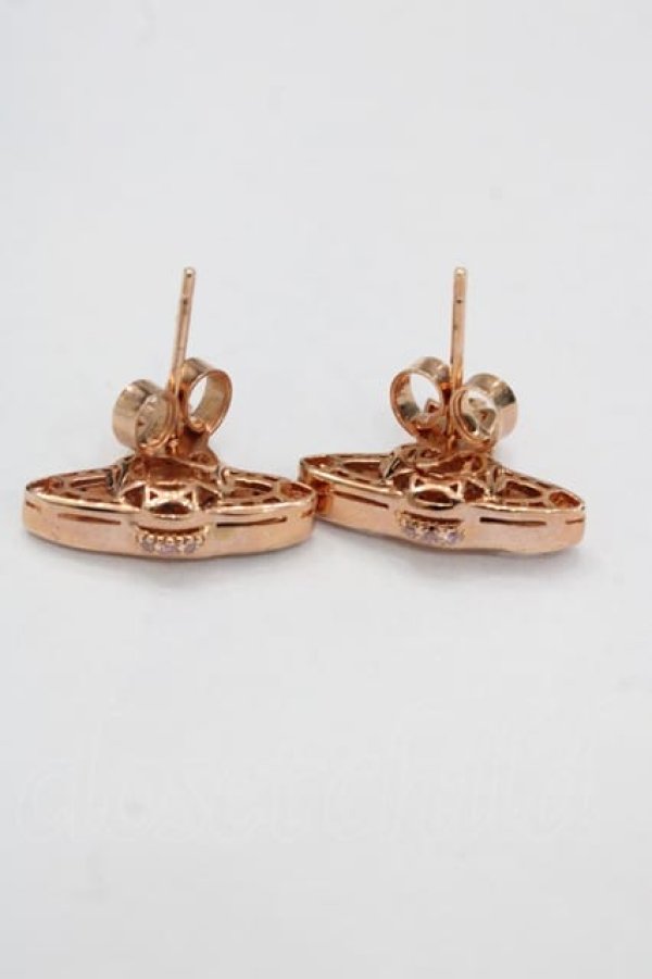 画像3: ヴィヴィアンウエストウッド 中古 / ACC ストーンオーブピアス  ピンクゴールド  I-25-06-25-047-ac-HD-ZI (3)