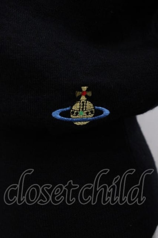 画像3: ヴィヴィアンウエストウッド 中古 / カラーオーブ刺繍ハイネックニット  黒  I-25-06-25-001-to-HD-ZI (3)
