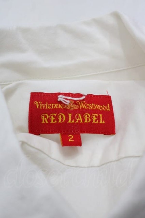 画像4: ヴィヴィアンウエストウッド 中古 / ロゴブラウスハイネックブラウス 2 赤Ｘ白  I-25-06-25-007-bl-HD-ZI (4)