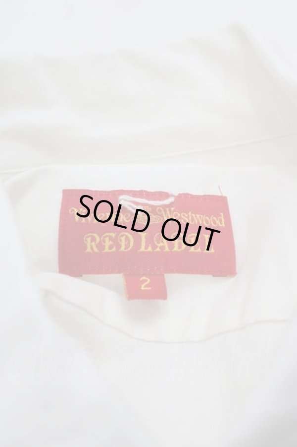 画像4: ヴィヴィアンウエストウッド 中古 / ロゴブラウスハイネックブラウス 2 赤Ｘ白  I-25-06-25-007-bl-HD-ZI (4)