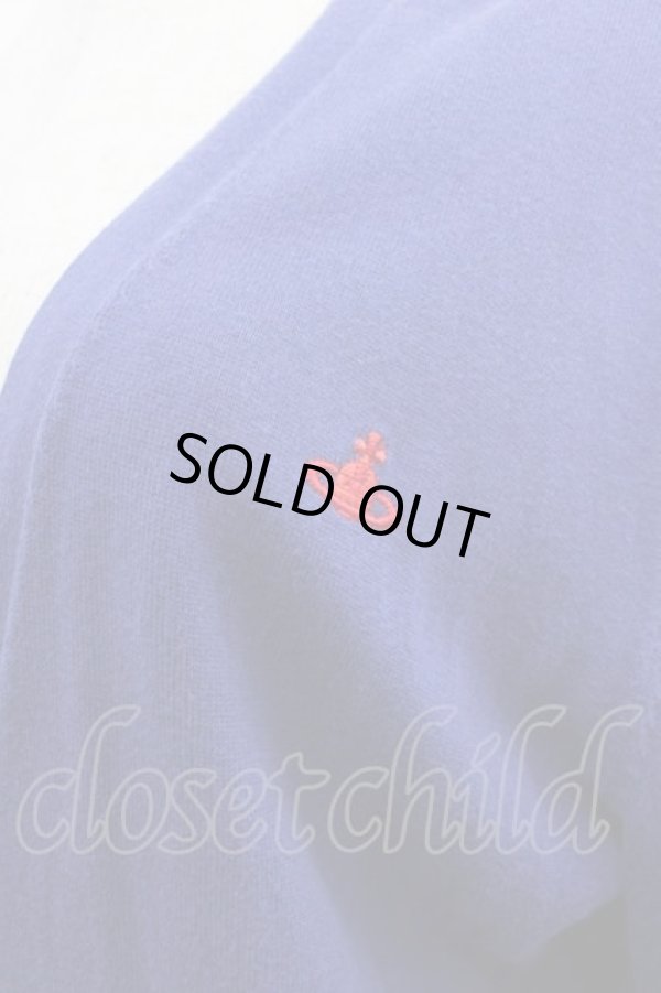 画像3: ヴィヴィアンウエストウッド 中古 / 単色オーブ刺繍ニットカーディガン 3 青  I-25-06-25-009-to-HD-ZI (3)