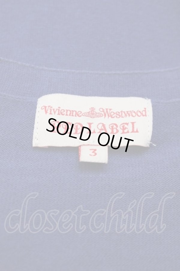 画像4: ヴィヴィアンウエストウッド 中古 / 単色オーブ刺繍ニットカーディガン 3 青  I-25-06-25-009-to-HD-ZI (4)