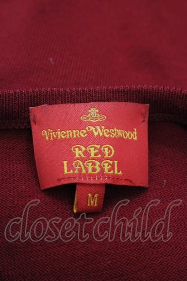 画像4: ヴィヴィアンウエストウッド 中古 / カラーオーブ刺繍ニットカーディガン M 赤  I-25-06-25-011-to-HD-ZI (4)