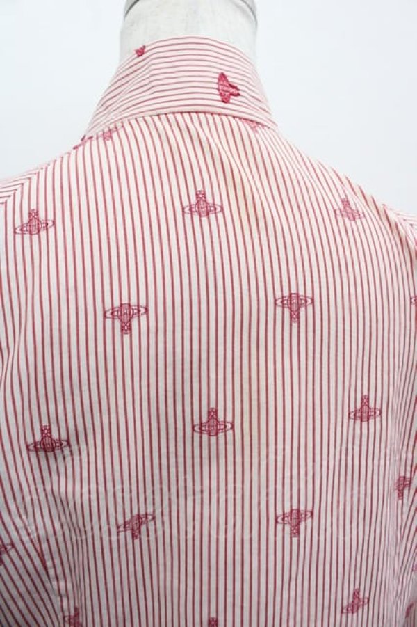 画像3: ヴィヴィアンウエストウッド 中古 / 単色オーブ刺繍ブラウス  白Ｘ赤  I-25-06-25-013-bl-HD-ZI (3)