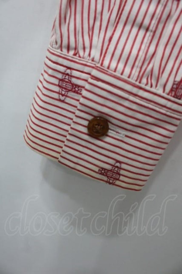 画像5: ヴィヴィアンウエストウッド 中古 / 単色オーブ刺繍ブラウス  白Ｘ赤  I-25-06-25-013-bl-HD-ZI (5)
