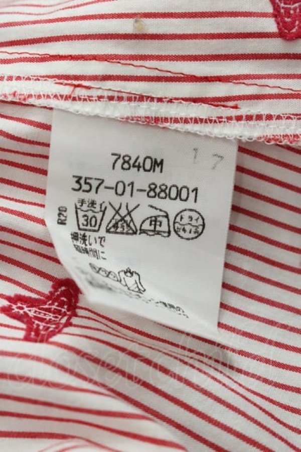 画像8: ヴィヴィアンウエストウッド 中古 / 単色オーブ刺繍ブラウス  白Ｘ赤  I-25-06-25-013-bl-HD-ZI (8)