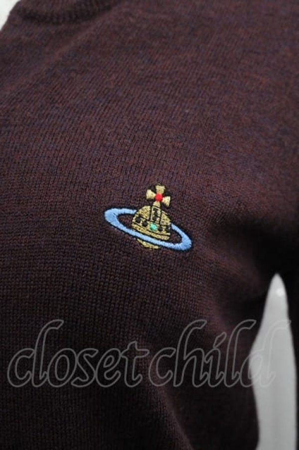 画像3: ヴィヴィアンウエストウッド 中古 / カラーオーブ刺繍ニットカーディガン M パープル  I-25-06-25-014-to-HD-ZI (3)