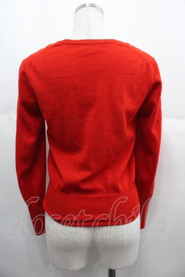 画像2: ヴィヴィアンウエストウッド 中古 / 単色オーブ刺 カーディガン 2 レッド  I-25-06-25-015-to-HD-ZI (2)