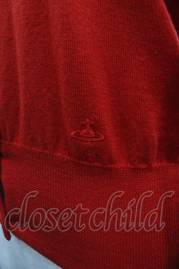 画像3: ヴィヴィアンウエストウッド 中古 / 単色オーブ刺 カーディガン 2 レッド  I-25-06-25-015-to-HD-ZI (3)