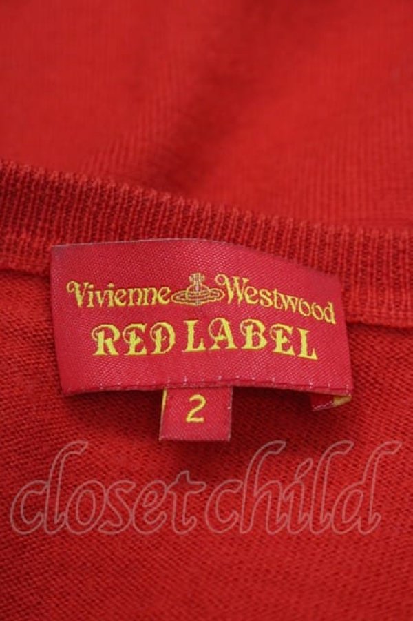 画像4: ヴィヴィアンウエストウッド 中古 / 単色オーブ刺 カーディガン 2 レッド  I-25-06-25-015-to-HD-ZI (4)