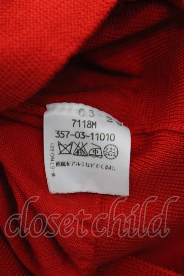 画像5: ヴィヴィアンウエストウッド 中古 / 単色オーブ刺 カーディガン 2 レッド  I-25-06-25-015-to-HD-ZI (5)