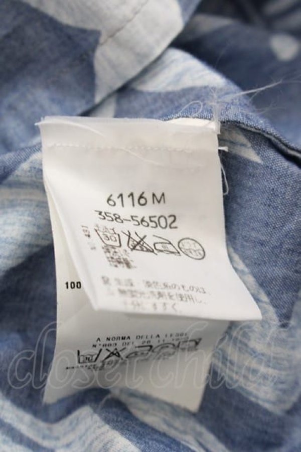 画像4: ANGLOMANIA 中古 / ロゴブラウスミニワンピース 40 サックス  I-25-06-25-020-op-HD-ZI (4)