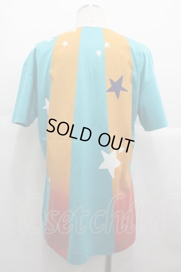 画像2: ヴィヴィアンウエストウッド MAN 中古 / ラメドクロプリントTシャツ S イエローＸ青  I-25-07-16-021-to-HD-ZI (2)