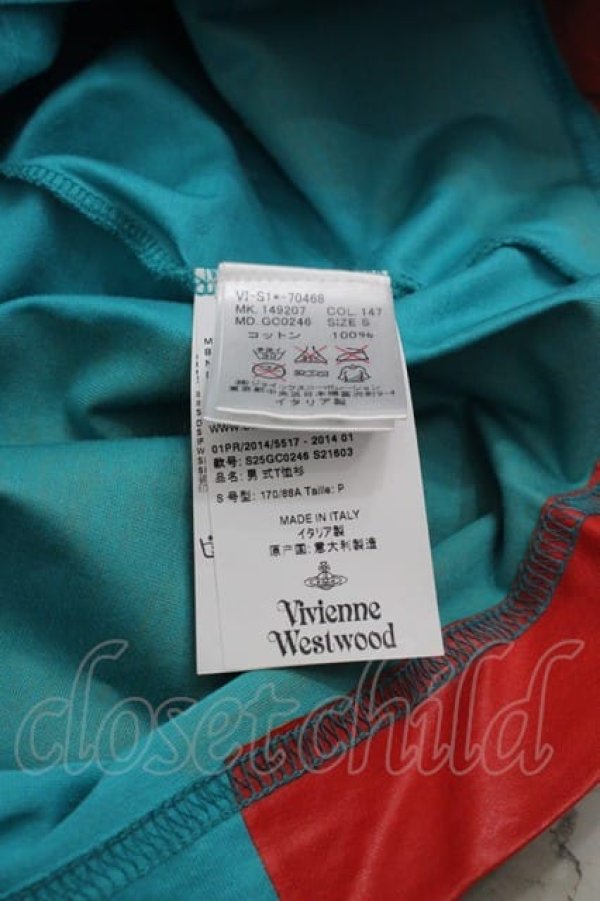画像5: ヴィヴィアンウエストウッド MAN 中古 / ラメドクロプリントTシャツ S イエローＸ青  I-25-07-16-021-to-HD-ZI (5)
