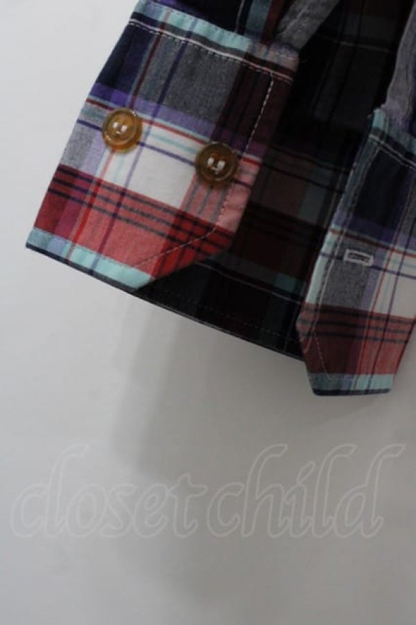 画像4: ヴィヴィアンウエストウッド MAN 中古 / オーブ刺繍タータンチェックシャツ 44 ピンクＸ黒チェック  I-25-07-16-022-bl-HD-ZI (4)