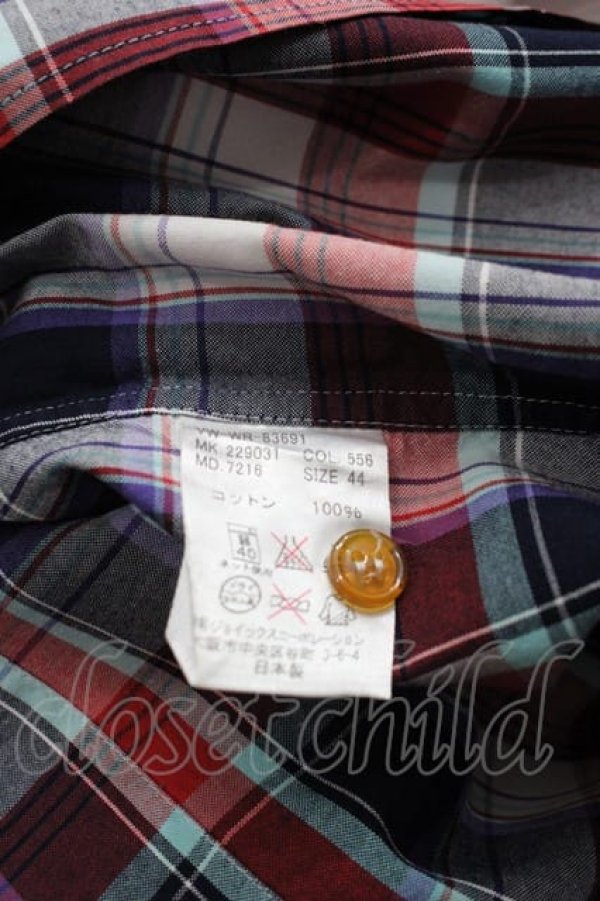 画像6: ヴィヴィアンウエストウッド MAN 中古 / オーブ刺繍タータンチェックシャツ 44 ピンクＸ黒チェック  I-25-07-16-022-bl-HD-ZI (6)