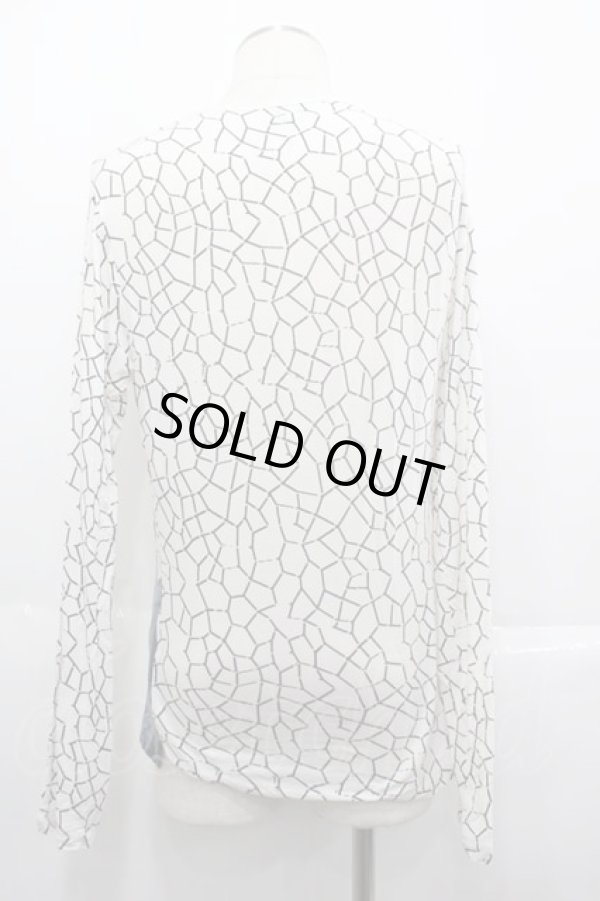 画像2: ヴィヴィアンウエストウッド MAN 中古 / オーブチェック風カットソー 44 白Ｘ黒Ｘ青  I-25-07-16-025-to-HD-ZI (2)