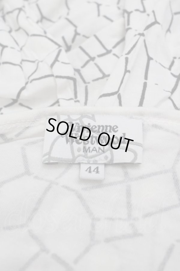 画像3: ヴィヴィアンウエストウッド MAN 中古 / オーブチェック風カットソー 44 白Ｘ黒Ｘ青  I-25-07-16-025-to-HD-ZI (3)