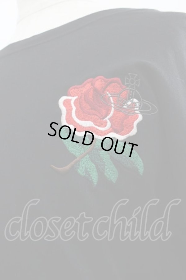 画像3: ヴィヴィアンウエストウッド MAN 中古 / ローズ刺繍カットソー 44 黒X赤X緑  I-25-07-16-029-to-HD-ZI (3)