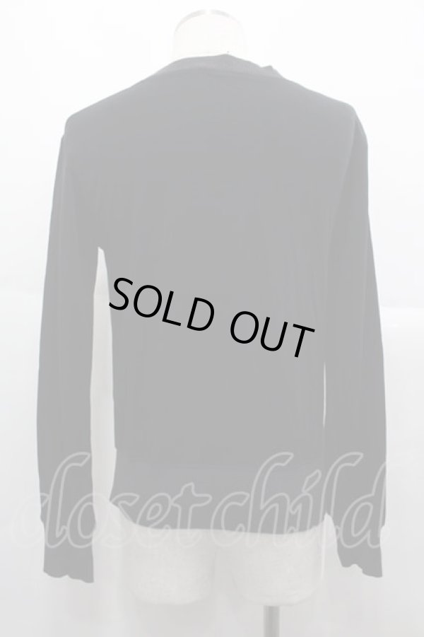 画像2: ヴィヴィアンウエストウッド MAN 中古 / 単色オーブ刺繍ニットカーディガン 44 黒Ｘグレー  I-25-07-16-004-to-HD-ZI (2)