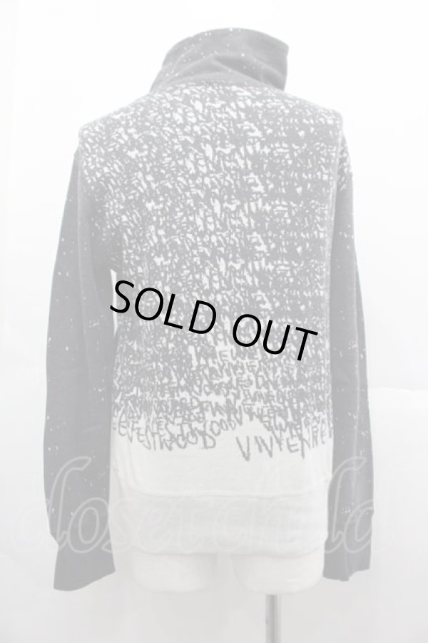画像2: ヴィヴィアンウエストウッド MAN 中古 / オーブ刺繍ロゴパーカー 44 黒Ｘ白  I-25-07-16-034-to-HD-ZI (2)