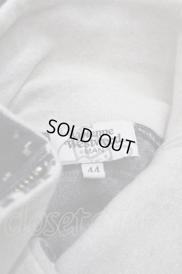 画像4: ヴィヴィアンウエストウッド MAN 中古 / オーブ刺繍ロゴパーカー 44 黒Ｘ白  I-25-07-16-034-to-HD-ZI (4)