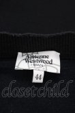 画像5: ヴィヴィアンウエストウッド MAN 中古 / 単色オーブ刺繍ニットカーディガン 44 黒Ｘグレー  I-25-07-16-004-to-HD-ZI (5)