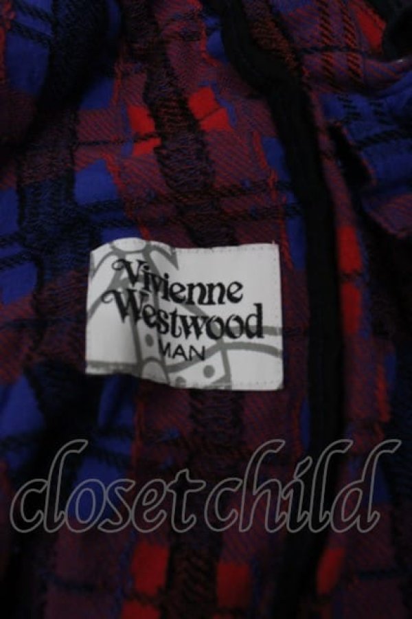 画像4: ヴィヴィアンウエストウッド MAN 中古 / チェックサルエルパンツ F 赤Ｘ青チェック  I-25-07-16-039-pa-HD-ZI (4)
