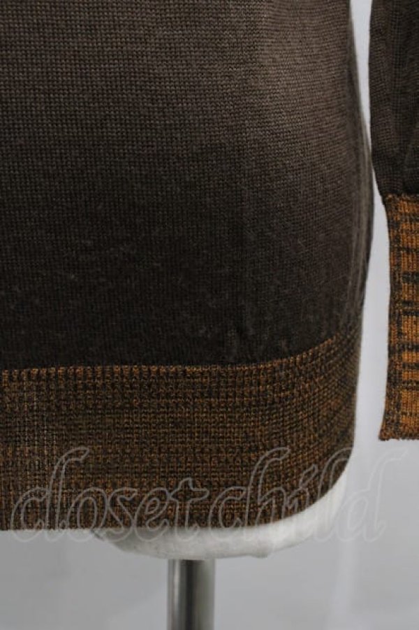 画像4: ヴィヴィアンウエストウッド MAN 中古 / オーブ刺繍縁デザインニットカーディガン 44 ブラウン  I-25-07-16-005-to-HD-ZI (4)