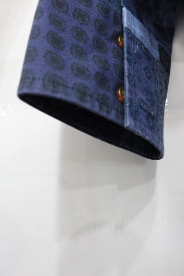 画像4: ヴィヴィアンウエストウッド MAN 中古 / パッチワーク風シャツ 44 青  I-25-07-16-006-bl-HD-ZI (4)