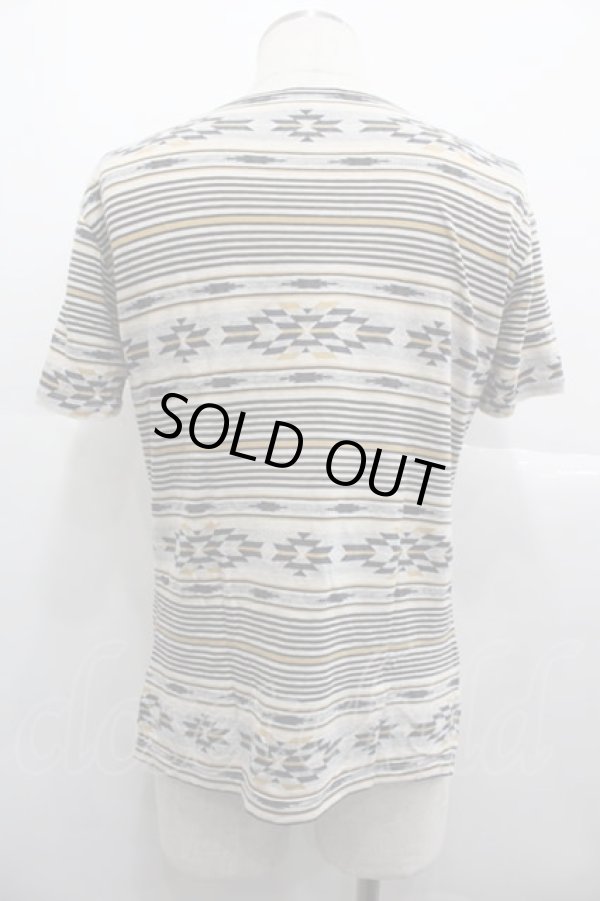 画像2: ヴィヴィアンウエストウッド MAN 中古 / ボーダーオーブ半袖カットソー 46 アイボリーＸブラウンＸ赤  I-25-07-16-007-to-HD-ZI (2)