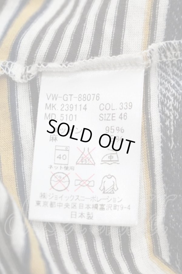 画像5: ヴィヴィアンウエストウッド MAN 中古 / ボーダーオーブ半袖カットソー 46 アイボリーＸブラウンＸ赤  I-25-07-16-007-to-HD-ZI (5)