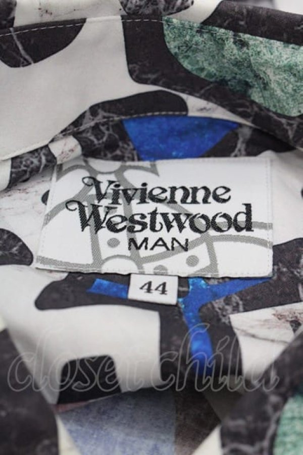 画像5: ヴィヴィアンウエストウッド MAN 中古 / ピエトラデューラオジークラークシャツ 44 白Ｘ黒Ｘ青Ｘ赤  I-25-07-16-009-bl-HD-ZI (5)