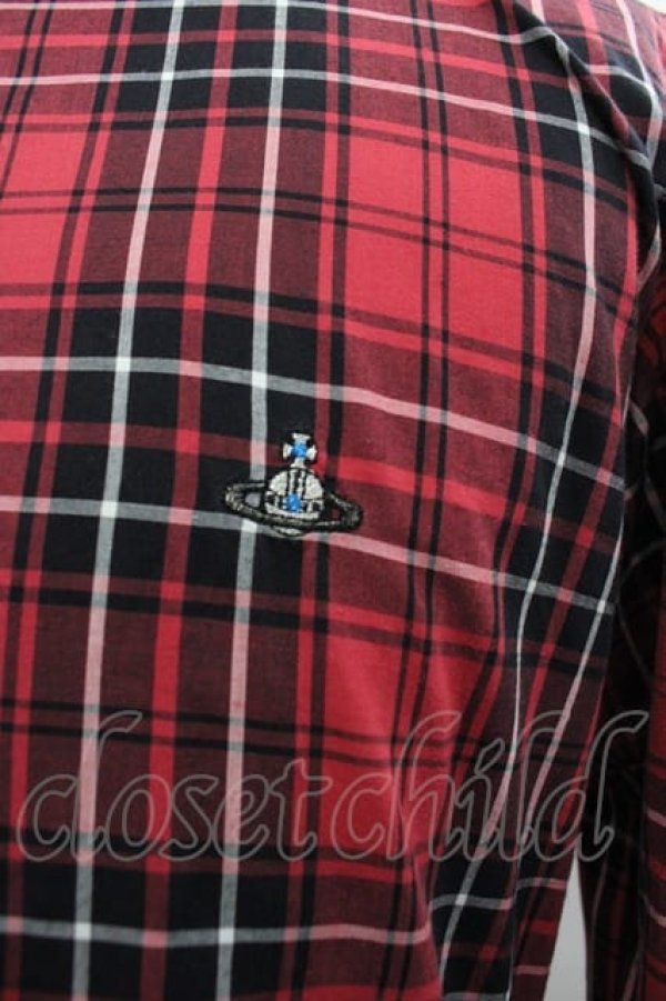 画像3: ヴィヴィアンウエストウッド MAN 中古 / タータンチェックシャツ 44 赤Ｘ黒  I-25-07-16-013-bl-HD-ZI (3)