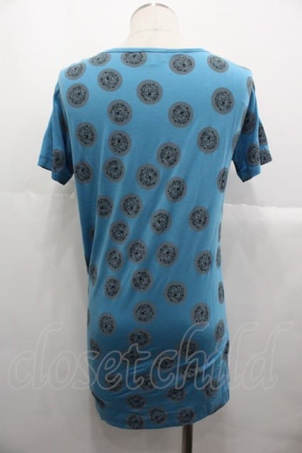 画像2: ヴィヴィアンウエストウッド MAN 中古 / ドルプリント半袖ロングカットソー 44 青Ｘグレー  I-25-07-16-017-to-HD-ZI (2)