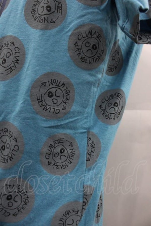 画像3: ヴィヴィアンウエストウッド MAN 中古 / ドルプリント半袖ロングカットソー 44 青Ｘグレー  I-25-07-16-017-to-HD-ZI (3)