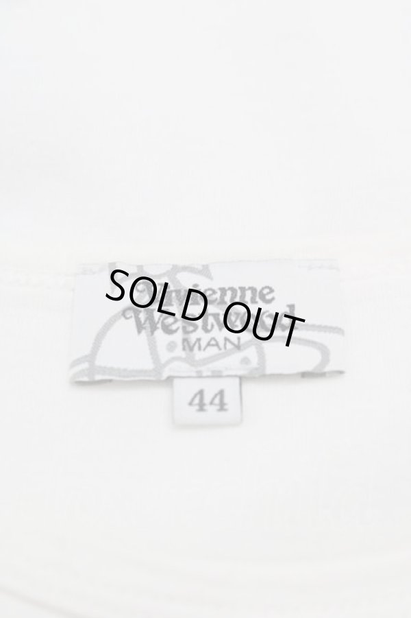 画像3: ヴィヴィアンウエストウッド MAN 中古 / CATオーブ半袖カットソー 44 アイボリー  I-25-07-16-018-to-HD-ZI (3)