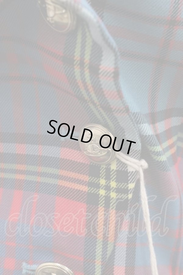 画像3: ヴィヴィアンウエストウッド 中古 / DRUNKEN TAILORED JACKET 40 青X赤チェック  I-25-07-30-021-jc-HD-ZI (3)