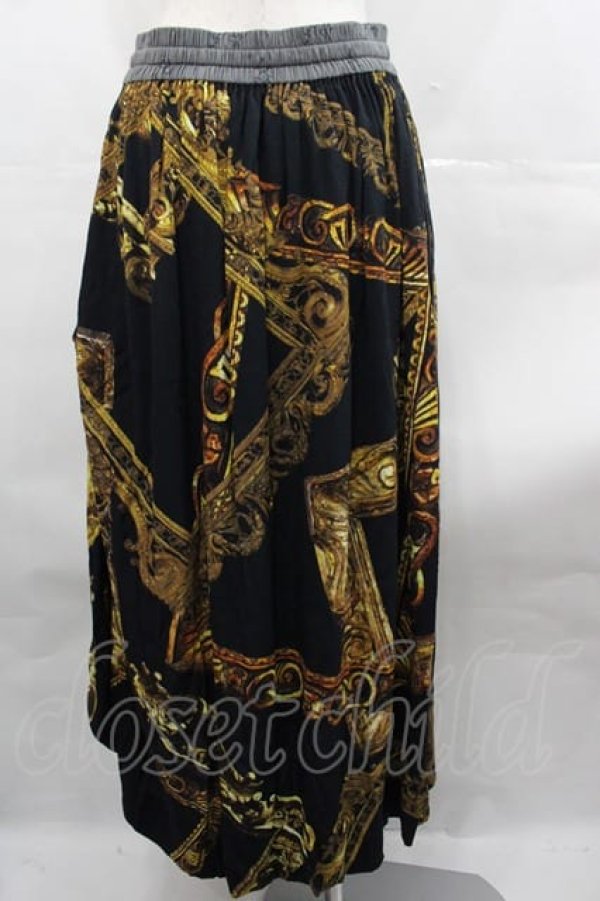 画像2: ヴィヴィアンウエストウッド 中古 / フレームスカート 00 黒Xゴールド  I-25-07-30-025-sk-HD-ZI (2)
