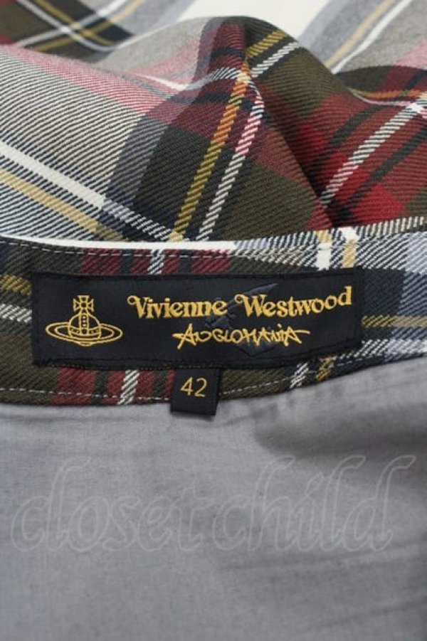 画像3: ヴィヴィアンウエストウッド 中古 / タータンチェックタイトスカート 42 白チェック  I-25-07-30-027-sk-HD-ZI (3)