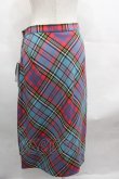 画像2: ヴィヴィアンウエストウッド 中古 / DRUNKEN DRAPE SKIRT 40 青Ｘ赤チェック  I-25-07-30-028-sk-HD-ZI (2)