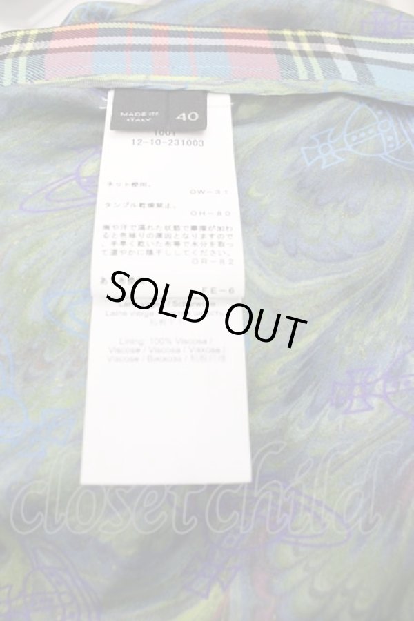 画像4: ヴィヴィアンウエストウッド 中古 / DRUNKEN DRAPE SKIRT 40 青X赤チェック  I-25-07-30-028-sk-HD-ZI (4)